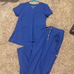 Med Couture Women's Royal Blue Scrub Set